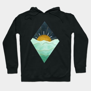 Diamond Green and Gold Sunset (dark background) Hoodie